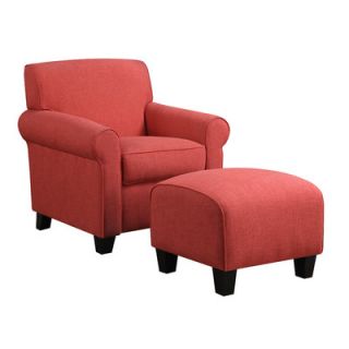 Handy Living Winnetka Chair and Ottoman WTK1 CU LIN Color: Sunrise Red