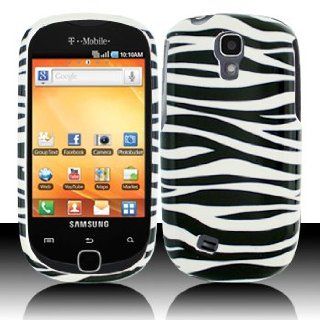 For T Mobil Samsung Gravity Smart T589 Accessory   White Black Zebra Design Hard Protective Hard Case Cover Cell Phones & Accessories