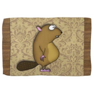 Beaver in Profile Hand Towel