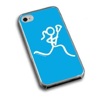 Lacrosse iPhone 4/4S Case Neon Lax Girl with Light Blue Background: Cell Phones & Accessories