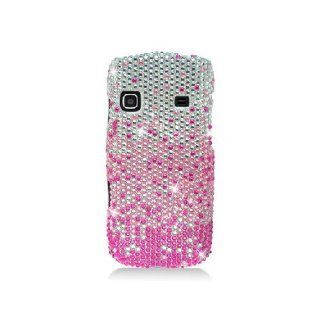 Samsung Replenish M580 SPH M580 Bling Gem Jeweled Jewel Crystal Diamond Pink Silver Waterfall Cover Case Cell Phones & Accessories