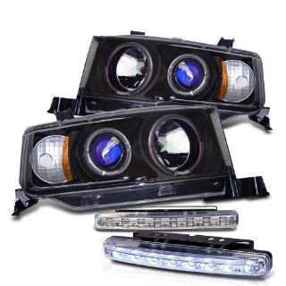 2003 2006 SCION XB DUAL HALO HEAD LIGHTS PROJECTOR + DRL 8 LED FOG BUMPER LAMPS: Automotive