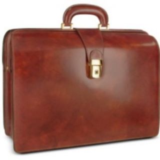 Pratesi Men's Leather Attorney Briefcase in Brown: Clothing