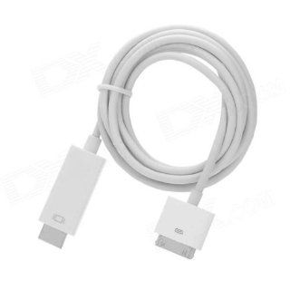 1080P 30 Pin Dock Male to HDMI Male Adapter Cable For iPhone Ipad Itouch  White: Electronics