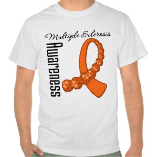 Multiple Sclerosis Awareness Gemstone Ribbon Tshirts