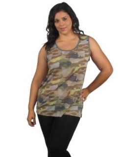Plus Size Camo Muscle Tee W/jewel Armhole at  Womens Clothing store: Shapewear Tops