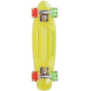 Sunset "Rasta" Complete Skateboard / Yellow Deck & Green/Red LED Wheels : Standard Skateboards : Sports & Outdoors