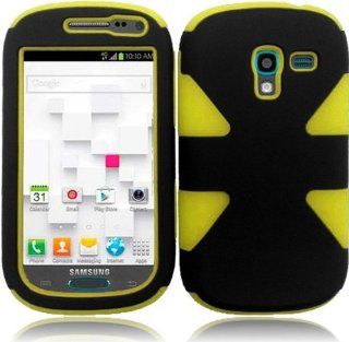 Samsung T599 Galaxy Exhibit ( Metro PCS , T Mobile ) Phone Case Accessory BlackYellow Dual Protection D Dynamic Tuff Extra Stong Cover with Free Gift Aplus Pouch: Cell Phones & Accessories