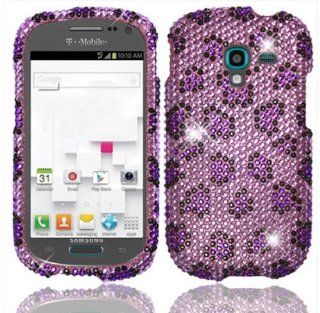 For Samsung Galaxy Exhibit T599 Full Diamond Bling Cover Case Purple Leopard: Cell Phones & Accessories