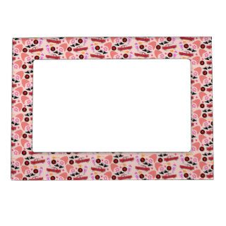 1950s Pink Car Pattern Frame Magnet