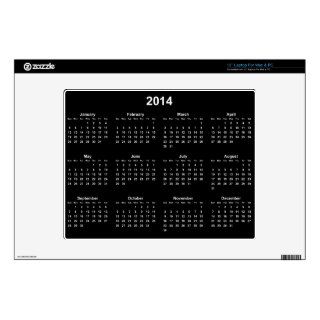 Black and White 2014 Calendar Decals For 12" Laptops