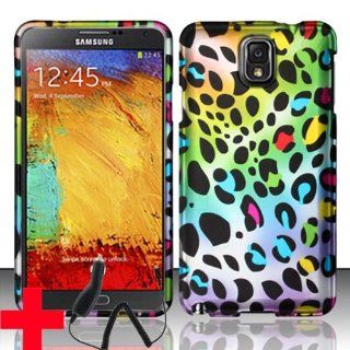 SAMSUNG GALAXY NOTE 3 N9000 MULTI COLOR RAINBOW LEOPARD DESIGN HARD PLASTIC SNAP ON CELL PHONE CASE SHELL + FREE CAR CHARGER, FROM (TRIPLE8ACCESSORIES) Cell Phones & Accessories