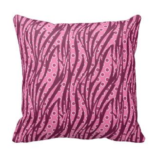 Pink Circles Zebra Print Pattern Pillow