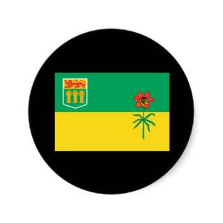 SASKATCHEWAN FLAG ROUND STICKERS