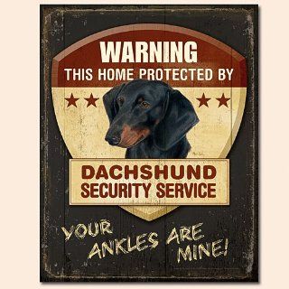 Shop Dachshund Warning Home Security Humorous Tin Sign at the  Home Dcor Store. Find the latest styles with the lowest prices from Wild Wings