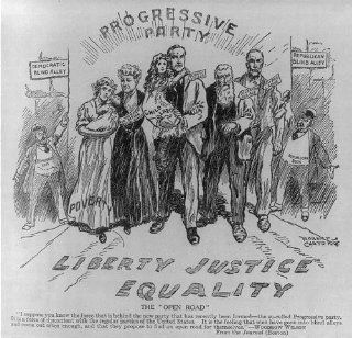 Photo: Progressive Party, Liberty, Justice, Equality, Cartoon, 1912   Prints