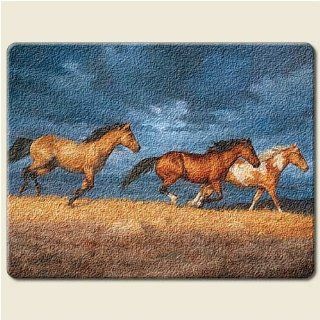 SOUTHWESTERN decor HORSE pony LARGE 15 inch TEMPERED GLASS CUTTING BOARD Kitchen Cooking Home Lodge Decor Sports & Outdoors