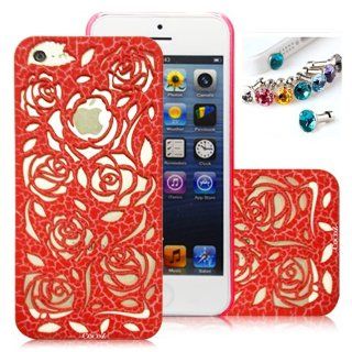 Romantic Red Roses Carved Palace Fashion Design Hard Case Cover Skin Protector for Iphone 5 At&t Sprint Verizon Retail Packing(Pc) Fs 0033: Cell Phones & Accessories