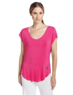 Betsey Johnson Women's Rayon Knit Tee, Think Pink, Medium Pajama Tops