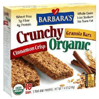 Barbara's Bakery Crunchy Organic Granola Bars Cinnamon Crisp, 7.4 Ounce Boxes (Pack of 6) : Breakfast Bars : Grocery & Gourmet Food