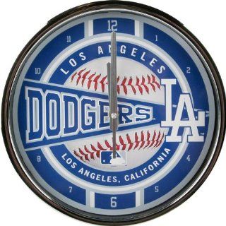 Los Angeles Dodgers Chrome Clock : Sports Fan Wall Clocks : Sports & Outdoors