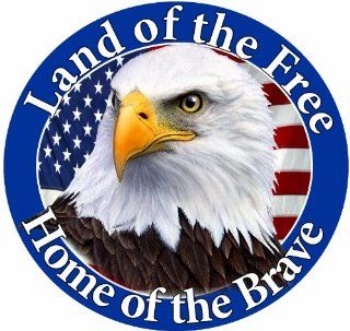 E & S Pets Car Magnet, Land of The Free, Home of The Brave : Pet Memorial Products : Pet Supplies
