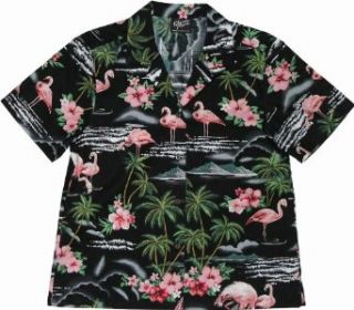 Flamingo Hibiscus Womens Hawaiian Shirts   Hawaiian Shirts   Aloha Shirt at  Womens Clothing store