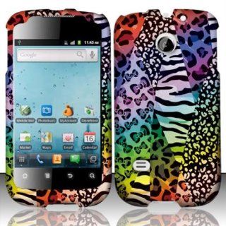 For Huawei Ascend 2 M865 (Cricket) Rubberized Design Cover   Rainbow Safari: Cell Phones & Accessories