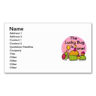 Lucky Bug Cupcake 1st Birthday Tshirts and Gifts Business Card Templates