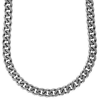 Mens 12.0mm Stainless Steel Curb Chain Necklace   22   Zales