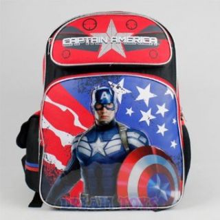 Marvel Captain America 16" Backpack   Ready to Go Large Boys School Book Bag: Clothing