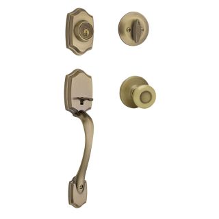 Kwikset Belleview SmartKey Antique Brass Residential Single Lock Door Handleset