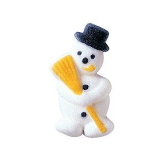 Winter Christmas Snowman Sugar Decorations Cookie Cupcake Cake 12 Count: Grocery & Gourmet Food
