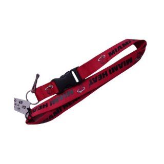 NBA Miami Heat Sports Collegiate Team Logo Clip Lanyard Keychain Id Ticket Holder Red : Sports Related Key Chains : Sports & Outdoors