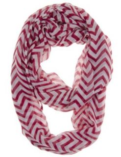 Cotton Cantina Soft Chevron Sheer Infinity Scarf (Red/White) at  Womens Clothing store: