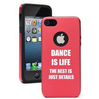 Apple iPhone 5 5S Red 5D637 Aluminum & Silicone Case Cover Dance Is Life: Cell Phones & Accessories