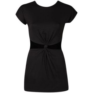 Club L Womens Cut Out Stomach Knot Dress   Black      Womens Clothing