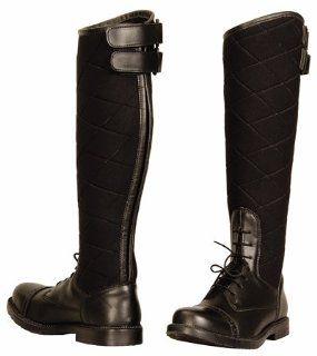 TuffRider Women's Alpine Quilted Field Boots in Synthetic Leather, Black, 85 Regular: Sports & Outdoors