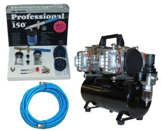 Badger Model 150 7 Professional Airbrush Set with the TC 848 Quad Piston Air Compressor: