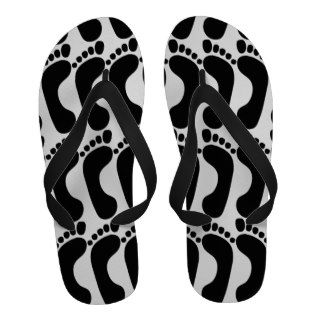 Feet Foot Black White Print Flip Flops