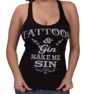 Cartel Ink Tattoos and Gin Make Me Sin Shirt Racerback Tank Top at  Womens Clothing store: Tank Top And Cami Shirts