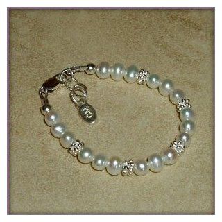 Victoria Sterling Silver Childrens Girls Bracelet Jewelry NEW! Luxurious sterling silver bracelet with beautiful soft white freshwater pearls accented with shimmering silver daisies. A keepsake she will cherish forever! Size Large 6 13 Years: Jewelry