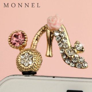 ip650 Cute Crystal High Heel Shoe Anti Dust Plug Cover Charm for iPhone 3.5mm Cell Phone: Cell Phones & Accessories