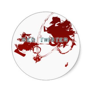 A Red Twister of Anime Round Sticker