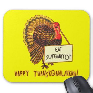 Eat Sufganiyot Funny Thanksgiving Hanukkah Tee Mousepad