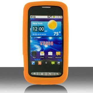 Orange Soft Silicone Gel Skin Cover Case for LG Vortex VS660 Cell Phones & Accessories