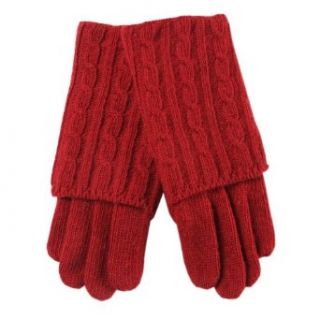 Warmen Lady's Elbow Long Fingerless Wool Knit Gloves Mittens Winter Hand Warmer (Red) at  Womens Clothing store