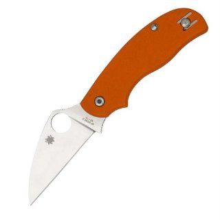 Spyderco Urban Leaf Blade Slip It Plain Edge Knife, Orange : Tactical Fixed Blade Knives : Sports & Outdoors