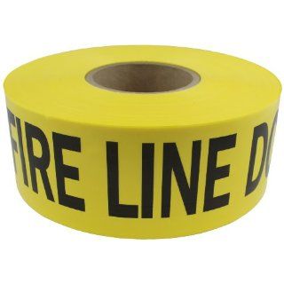 Presco B31022Y15 658 1000' Length x 3" Width x 2.5 mil Thick, Polyethylene, Yellow with Black Ink Barricade Tape, Legend "Fire Line Do Not Cross" (Pack of 8): Safety Tape: Industrial & Scientific