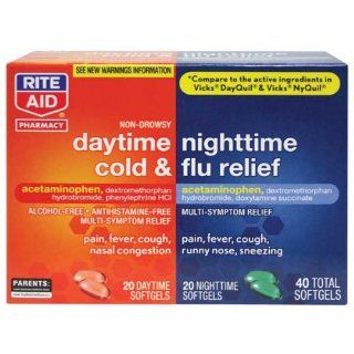 Rite Aid Multi Symptom Nite Time Cold/Flu Formula, 40 ct.: Health & Personal Care